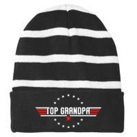 Fathers Day Gift Grandpa Gift from Grand Son Daughter Striped Beanie with Solid Band