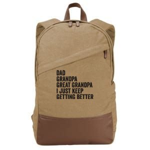 Fathers Day Grandpa from Grand Dad Great Grandfather Cotton Canvas Backpack