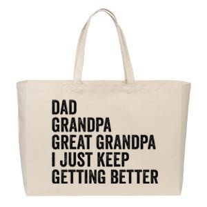 Fathers Day Grandpa from Grand Dad Great Grandfather Cotton Canvas Jumbo Tote