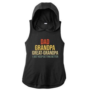 Funny Dad Great Grandpa For Fathers Day Ladies PosiCharge Tri-Blend Wicking Draft Hoodie Tank