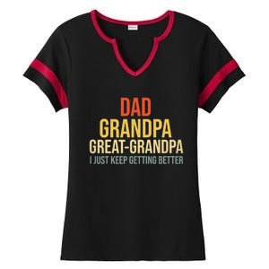 Funny Dad Great Grandpa For Fathers Day Ladies Halftime Notch Neck Tee