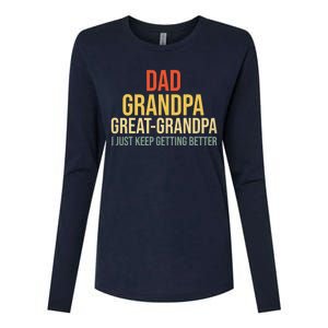 Funny Dad Great Grandpa For Fathers Day Womens Cotton Relaxed Long Sleeve T-Shirt