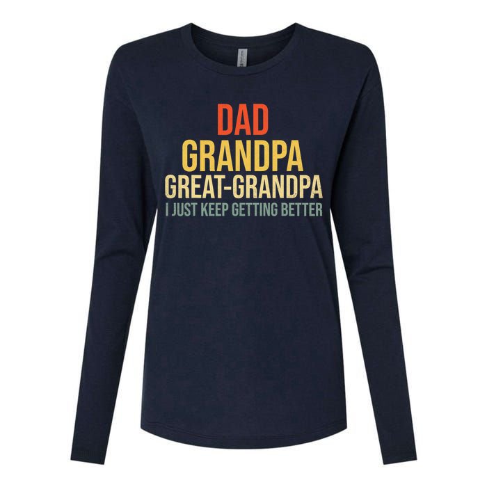 Funny Dad Great Grandpa For Fathers Day Womens Cotton Relaxed Long Sleeve T-Shirt