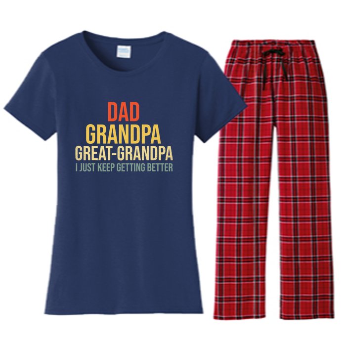 Funny Dad Great Grandpa For Fathers Day Women's Flannel Pajama Set