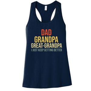 Funny Dad Great Grandpa For Fathers Day Women's Racerback Tank