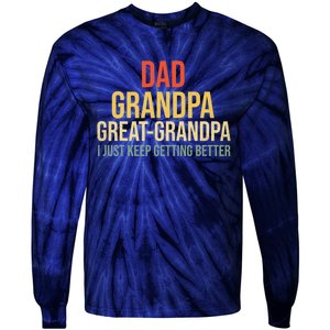 Funny Dad Great Grandpa For Fathers Day Tie-Dye Long Sleeve Shirt