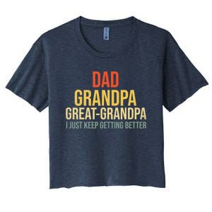 Funny Dad Great Grandpa For Fathers Day Women's Crop Top Tee