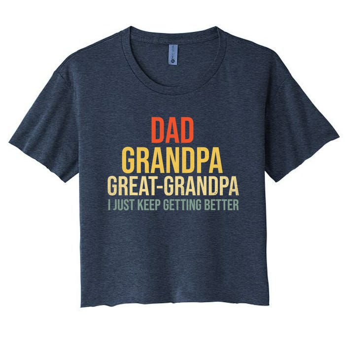 Funny Dad Great Grandpa For Fathers Day Women's Crop Top Tee