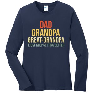 Funny Dad Great Grandpa For Fathers Day Ladies Long Sleeve Shirt