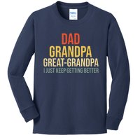 Funny Dad Great Grandpa For Fathers Day Kids Long Sleeve Shirt