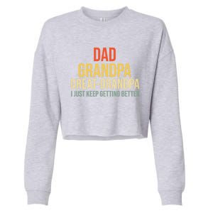 Funny Dad Great Grandpa For Fathers Day Cropped Pullover Crew