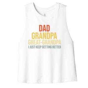 Funny Dad Great Grandpa For Fathers Day Women's Racerback Cropped Tank