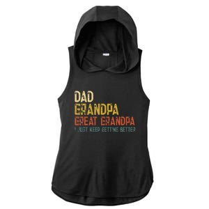 Fathers Day Gift from Grand Dad Grandpa Great Grandpa Ladies PosiCharge Tri-Blend Wicking Draft Hoodie Tank