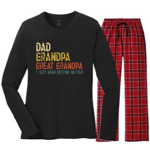 Fathers Day Gift from Grand Dad Grandpa Great Grandpa Women's Long Sleeve Flannel Pajama Set 