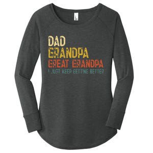 Fathers Day Gift from Grand Dad Grandpa Great Grandpa Women's Perfect Tri Tunic Long Sleeve Shirt