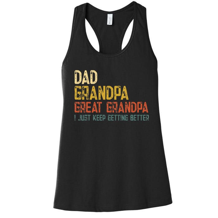 Fathers Day Gift from Grand Dad Grandpa Great Grandpa Women's Racerback Tank