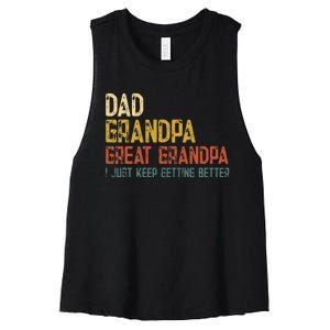 Fathers Day Gift from Grand Dad Grandpa Great Grandpa Women's Racerback Cropped Tank