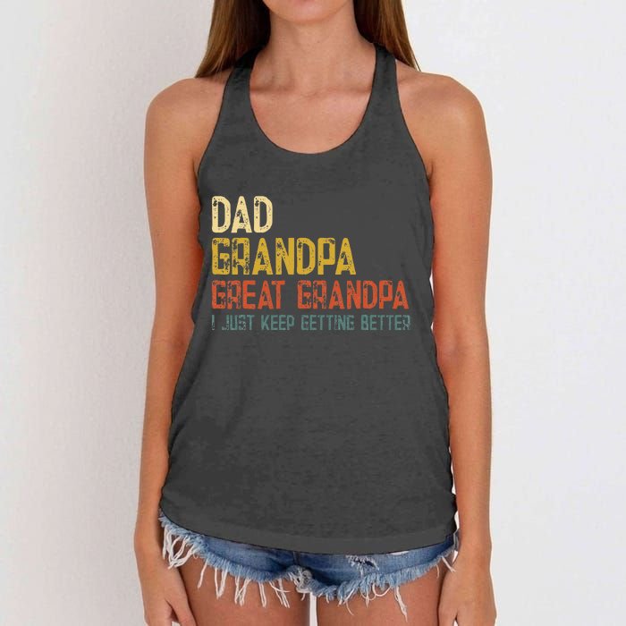 Fathers Day Gift from Grand Dad Grandpa Great Grandpa Women's Knotted Racerback Tank