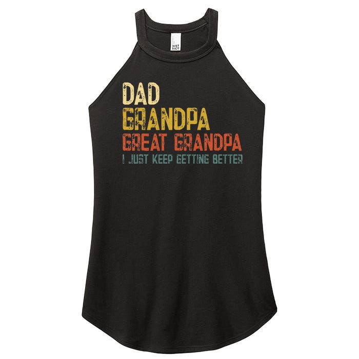 Fathers Day Gift from Grand Dad Grandpa Great Grandpa Women's Perfect Tri Rocker Tank