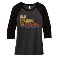 Fathers Day Gift from Grand Dad Grandpa Great Grandpa Women's Tri-Blend 3/4-Sleeve Raglan Shirt