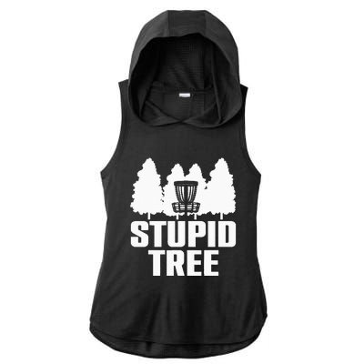 Funny Disc Golf Art For  Stupid Tree Basket Ladies PosiCharge Tri-Blend Wicking Draft Hoodie Tank