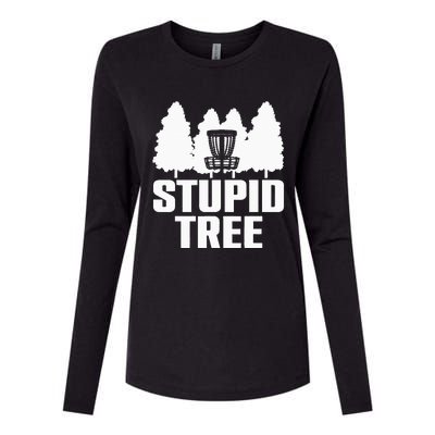 Funny Disc Golf Art For  Stupid Tree Basket Womens Cotton Relaxed Long Sleeve T-Shirt