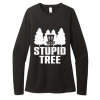 Funny Disc Golf Art For  Stupid Tree Basket Womens CVC Long Sleeve Shirt