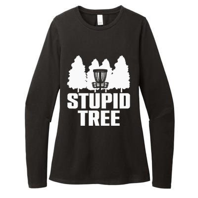 Funny Disc Golf Art For  Stupid Tree Basket Womens CVC Long Sleeve Shirt