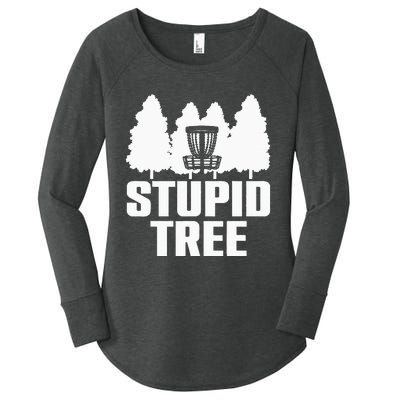 Funny Disc Golf Art For  Stupid Tree Basket Women's Perfect Tri Tunic Long Sleeve Shirt