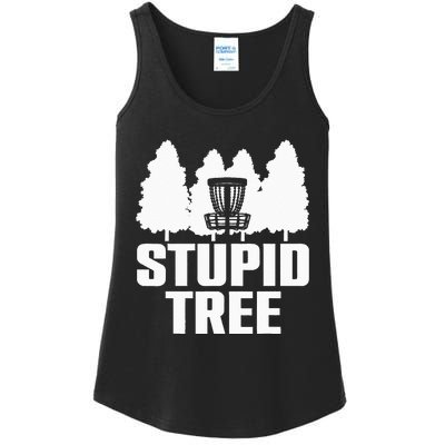 Funny Disc Golf Art For  Stupid Tree Basket Ladies Essential Tank