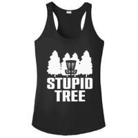 Funny Disc Golf Art For  Stupid Tree Basket Ladies PosiCharge Competitor Racerback Tank