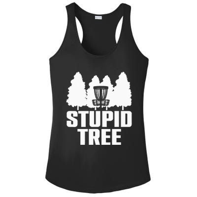 Funny Disc Golf Art For  Stupid Tree Basket Ladies PosiCharge Competitor Racerback Tank