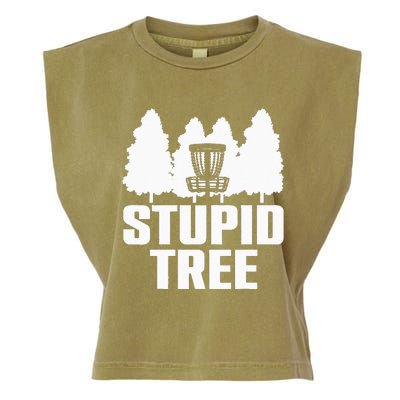 Funny Disc Golf Art For  Stupid Tree Basket Garment-Dyed Women's Muscle Tee