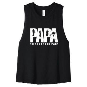 Father's Day Golf Papa Dad Father Golfers Gift For Dad Women's Racerback Cropped Tank