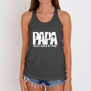 Father's Day Golf Papa Dad Father Golfers Gift For Dad Women's Knotted Racerback Tank