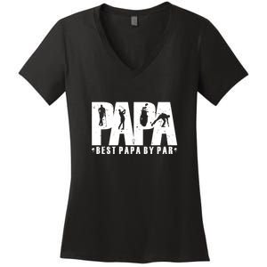 Father's Day Golf Papa Dad Father Golfers Gift For Dad Women's V-Neck T-Shirt