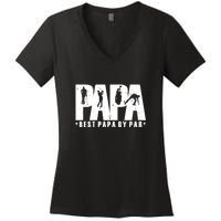 Father's Day Golf Papa Dad Father Golfers Gift For Dad Women's V-Neck T-Shirt