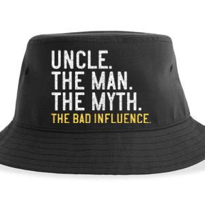 Father's Day Gift Uncle The Man The Myth The Bad Influence Sustainable Bucket Hat