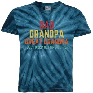 Fathers Day Gift From Grand Dad Grandpa Great Grandpa Kids Tie-Dye T-Shirt