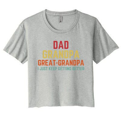 Fathers Day Gift From Grand Dad Grandpa Great Grandpa Women's Crop Top Tee