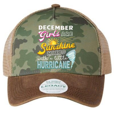 Funny December Girls Are Sunshine Mixed With Hurricane Gift Legacy Tie Dye Trucker Hat