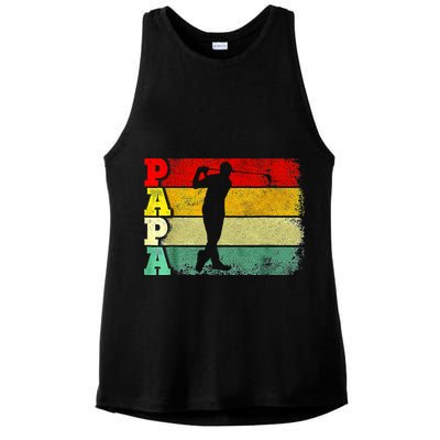 Father's Day Golf Papa Retro Vintage Golf Dad Father Gift For Dad Ladies PosiCharge Tri-Blend Wicking Tank