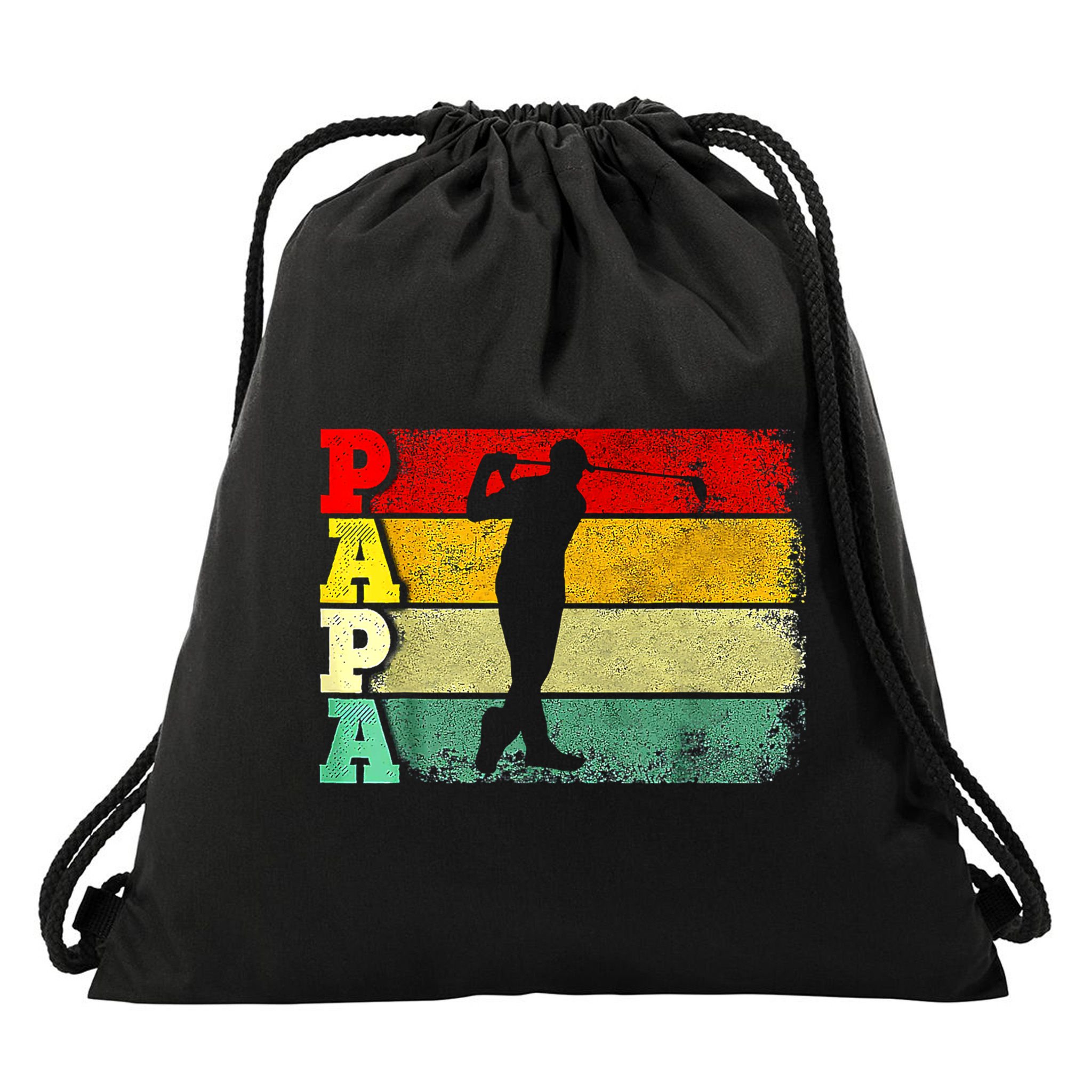 Father's Day Golf Papa Retro Vintage Golf Dad Father Gift For Dad Drawstring Bag