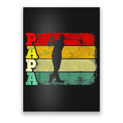 Father's Day Golf Papa Retro Vintage Golf Dad Father Gift For Dad Poster