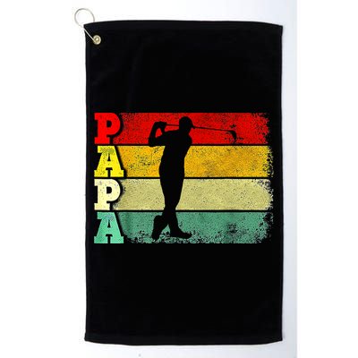Father's Day Golf Papa Retro Vintage Golf Dad Father Gift For Dad Golf Towel