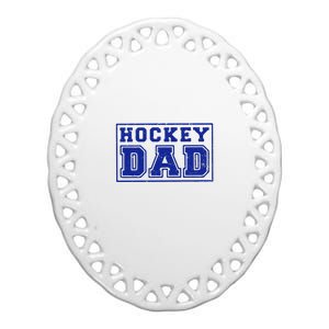 Father's Day Gift Funny Hockey Dad Ceramic Oval Ornament