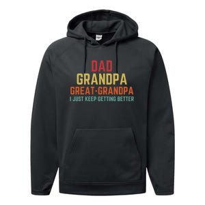 Fathers Day Gift from GrandKid Dad Grandpa Great Grandpa Performance Fleece Hoodie