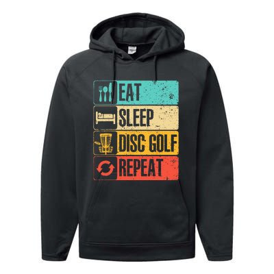 Funny Disc Golf Art For  Golf Player Disc Golfers Performance Fleece Hoodie