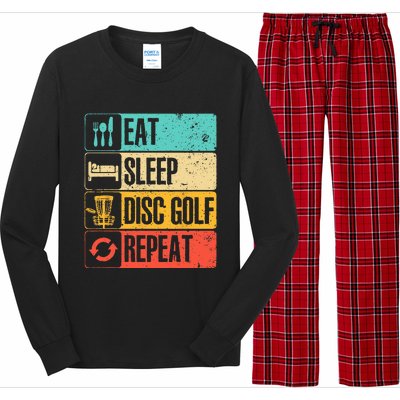 Funny Disc Golf Art For  Golf Player Disc Golfers Long Sleeve Pajama Set