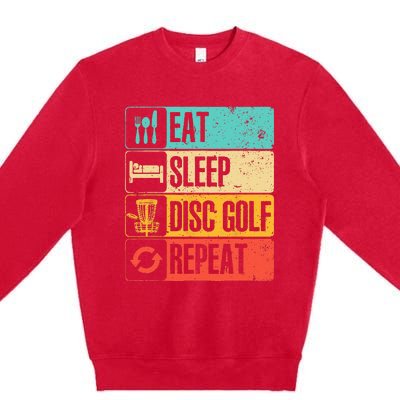 Funny Disc Golf Art For  Golf Player Disc Golfers Premium Crewneck Sweatshirt